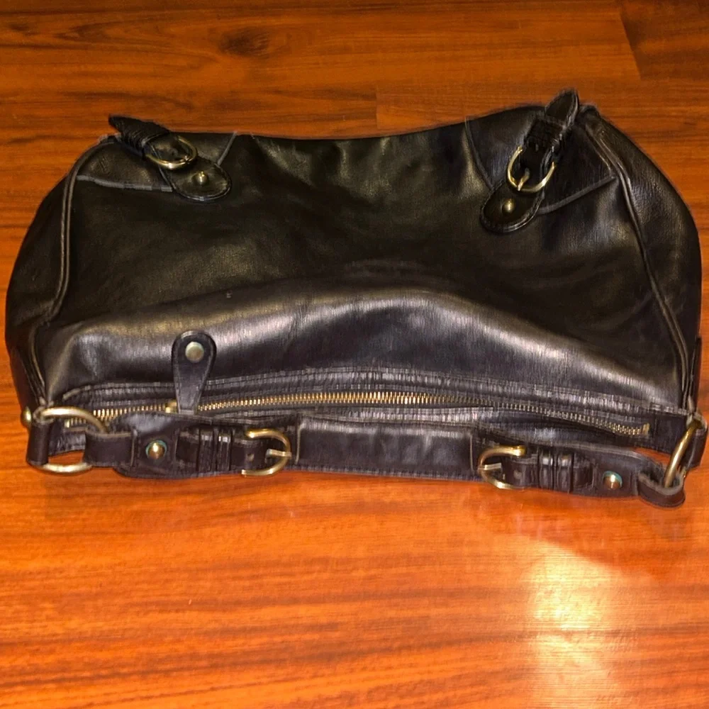 VTG Y2K Banana Republic Leather Slouchy Hobo Satchel Bag w/Buckles